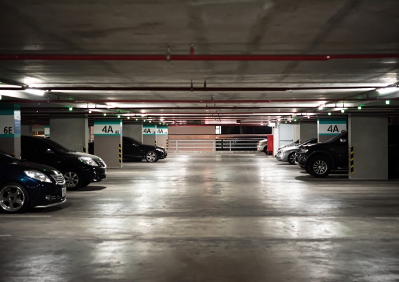 Bangkok, Thailand - March 16, 2019 : Unidentified Parking Lot or Car Park building is a good income business. To provide services to personal car users in large and crowded urban areas
